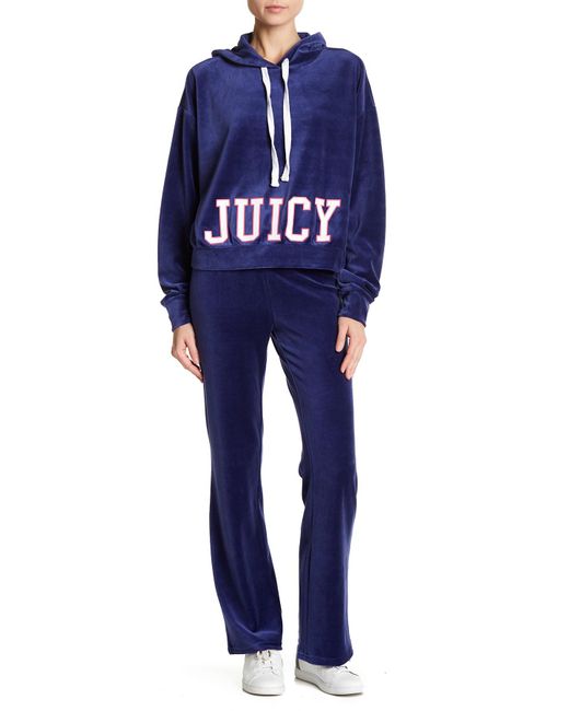 Juicy Couture Blue Del Rey Flared Velour Sweatpants
