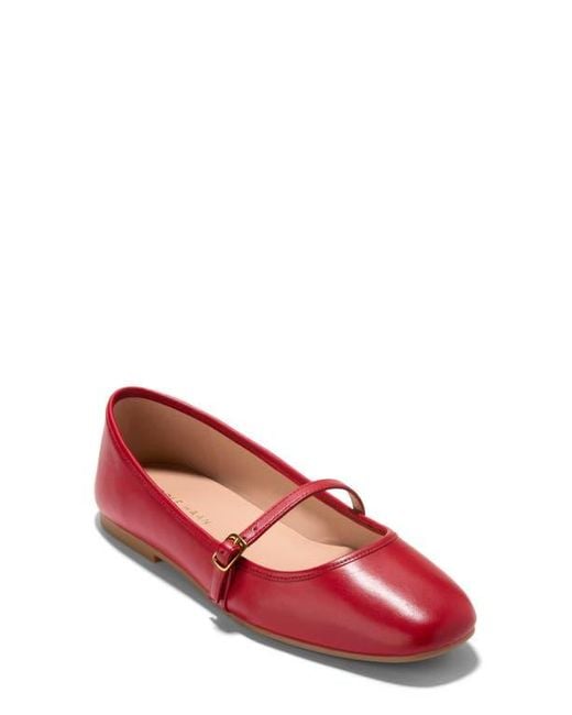 Cole Haan Yelena Mary Jane Ballet Flat in Red | Lyst