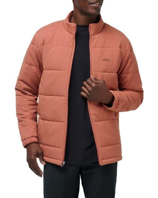 Travis Mathew Orange Climate Drop Quilted Jacket for men