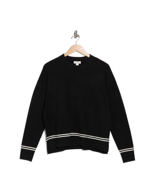 Nordstrom Rack Black Tipped Crewneck Sweater