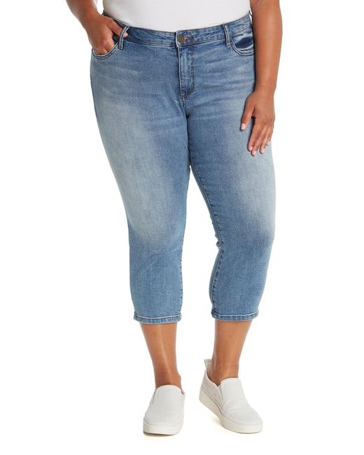 Kut From The Kloth Abigail Crop Straight Leg Jeans in Blue | Lyst
