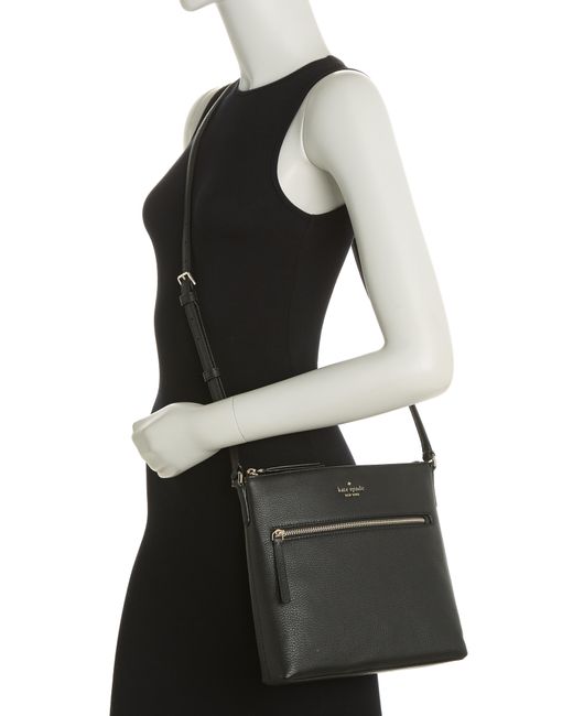 Kate Spade Black Jackson Top Zip Leather Crossbody Bag