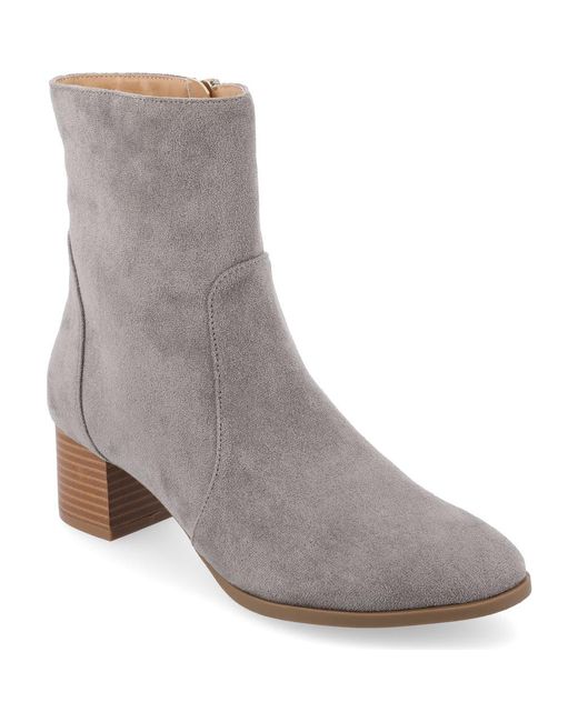 Journee Collection Gray Hayven Tru Comfort Block Heel Bootie