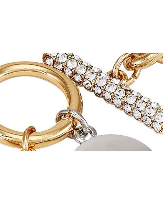 Tahari Metallic Toggle Line Charm Bracelet