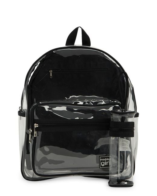 Madden Girl Black Clear Vinyl Backpack