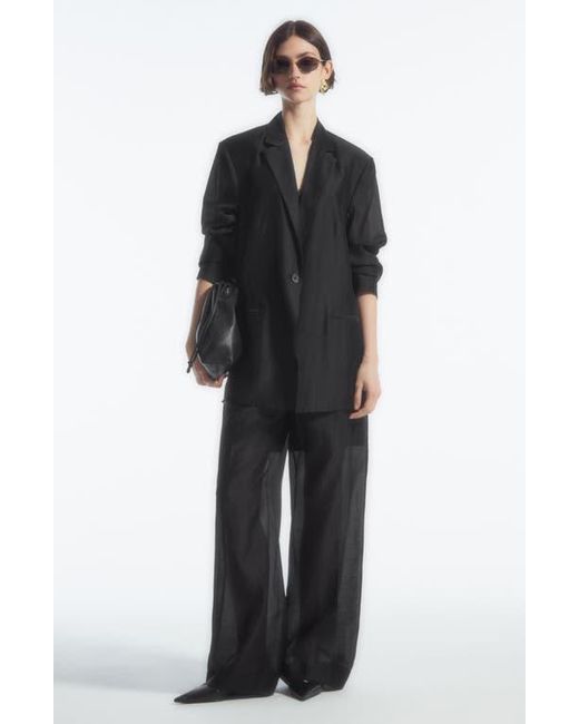 COS Drape Open Back Blazer in Black | Lyst
