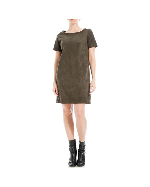 Max Studio Faux Suede Shift Dress in Green Lyst