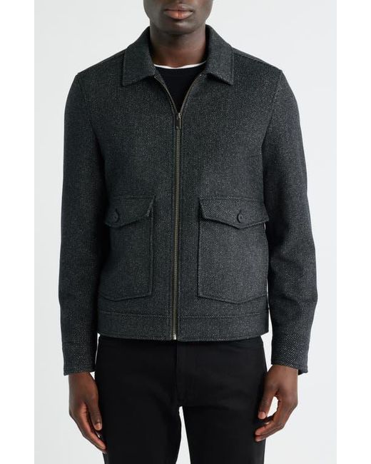 Nordstrom Black Wool Blend Zip Front Jacket for men
