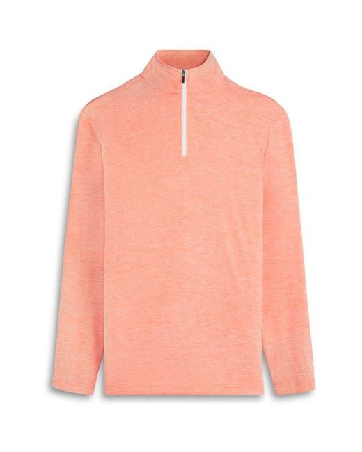 Bugatchi Blue Quarter Zip Performance Pullover for men