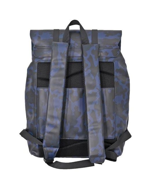 Duchamp Blue Foldover Rubberized Backpack for men
