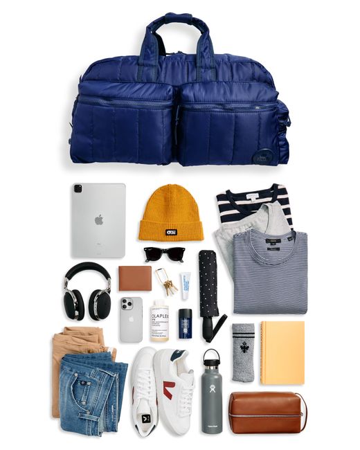 Pajar Blue Nylon Twill Duffle Bag for men