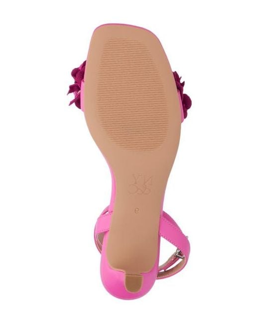 New York & Company Pink Gwendolyn Flower Strap Sandal