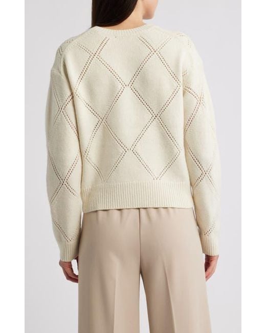 Vince Natural Texture Argyle Wool Sweater
