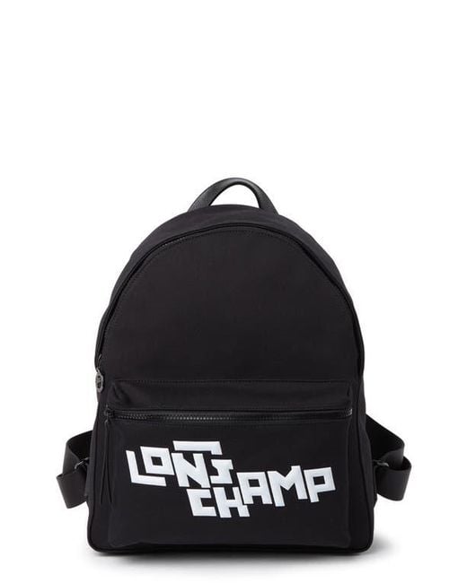 Longchamp Black Stamp Backpack