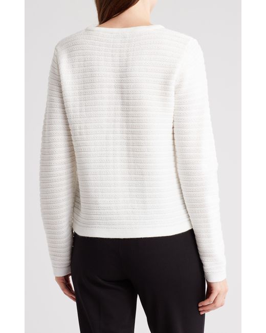 Nanette Lepore White Cable Knit Cardigan