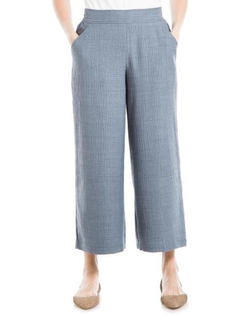 Max Studio Blue Textured Wide Leg Pants