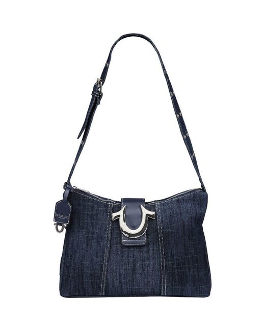True Religion Blue Horseshoe Shoulder Bag