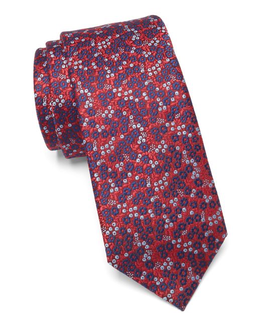 Ben Sherman Red Floral Print Tie for men
