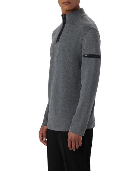Bugatchi Gray Quarter Zip Pullover for men