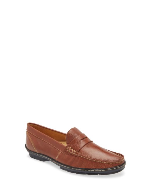 Sandro Moscoloni Brown Leather Penny Loafer for men