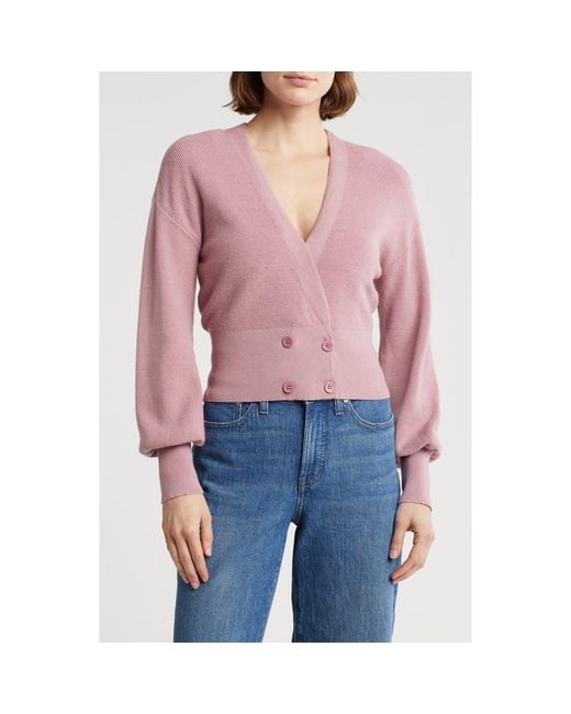 Love By Design Red Juliet Double Breasted Crop Cardigan