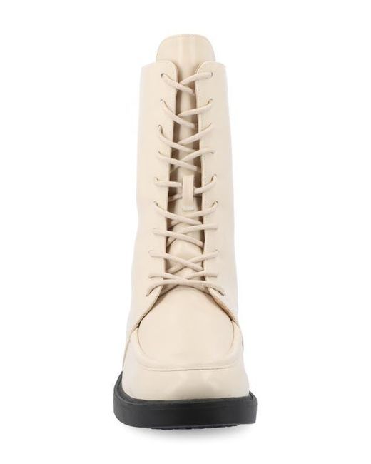 Journee Collection White Nikks Combat Boot