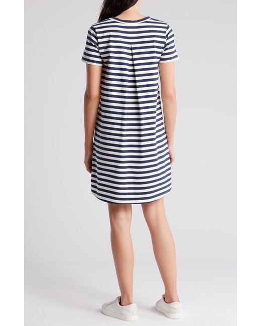 Melrose and Market Blue Stripe Swing T-shirt Dress
