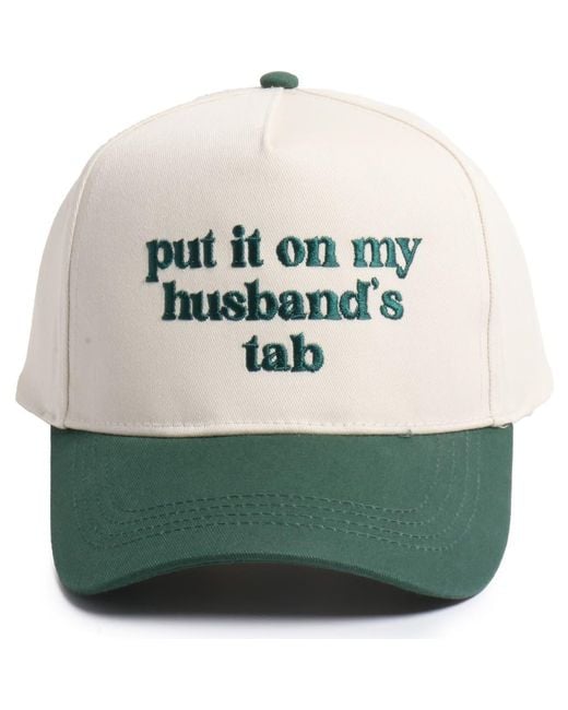David & Young Green Put It On Husband's Tab Cotton Baseball Cap