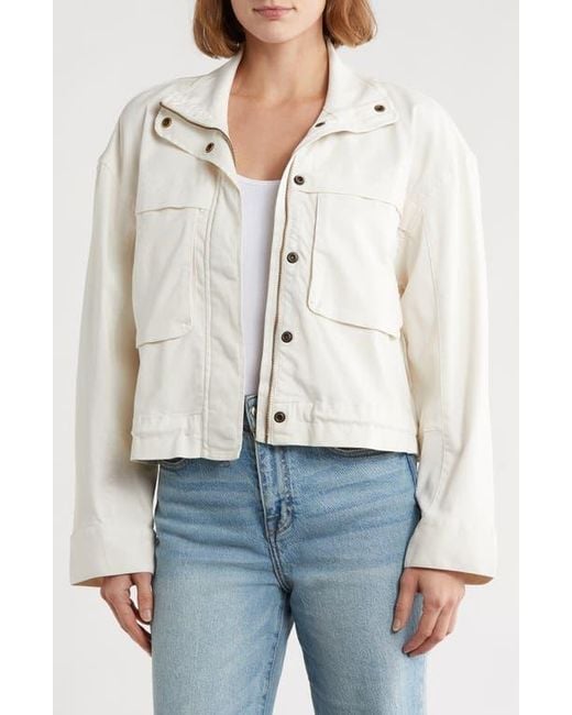 Caslon White Crop Utility Jacket