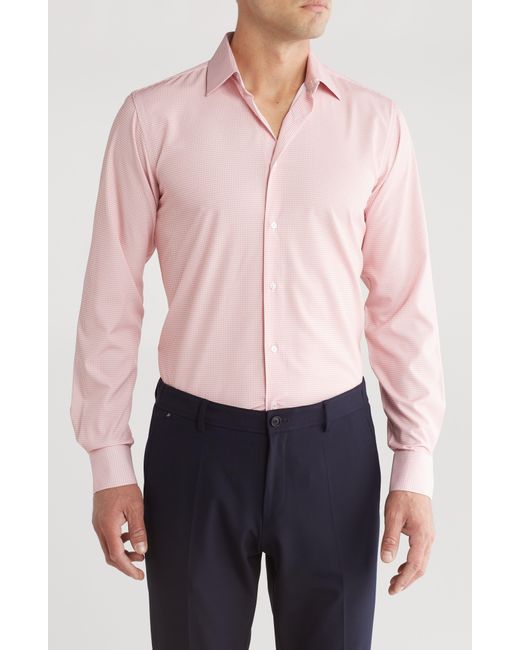 Nautica Pink Grid Print Button-up Shirt for men
