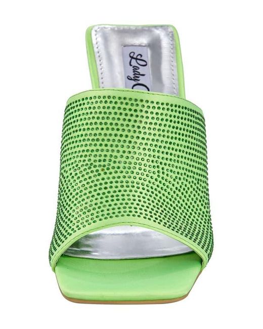 Lady Couture Green Rhinestone Wedge Slide Sandal