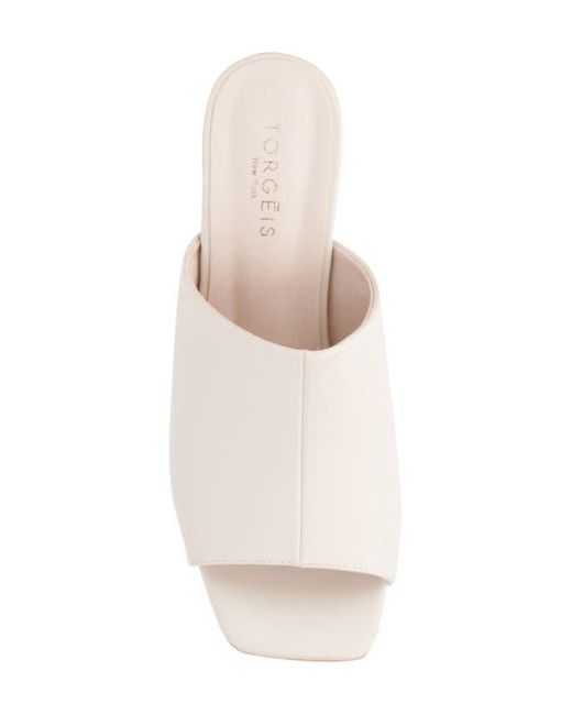 TORGEIS White Idina Square Toe Mule