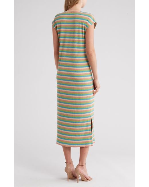 FRNCH Green Antonella Stripe T-shirt Dress