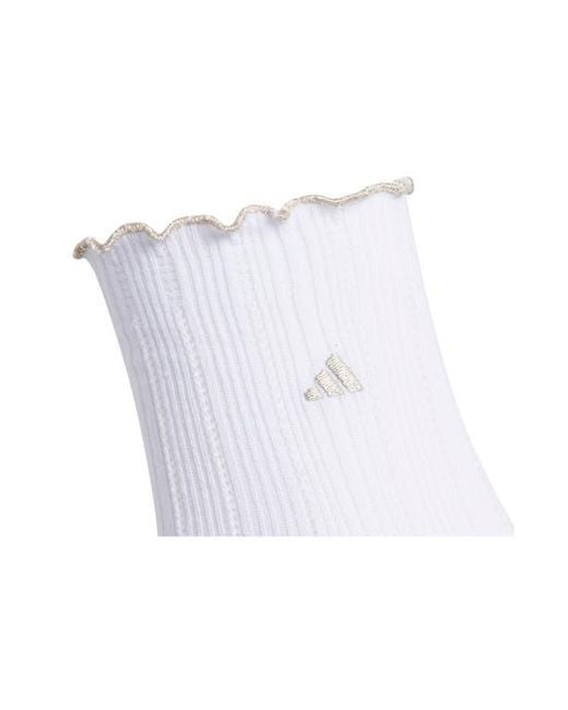 Adidas White 3-Pack Ruffle Crew Socks
