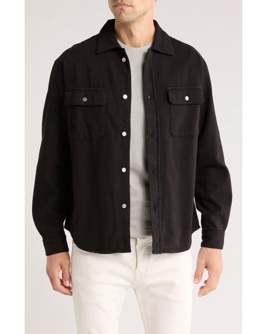 FRAME Black Textured Terry Overshirt for men