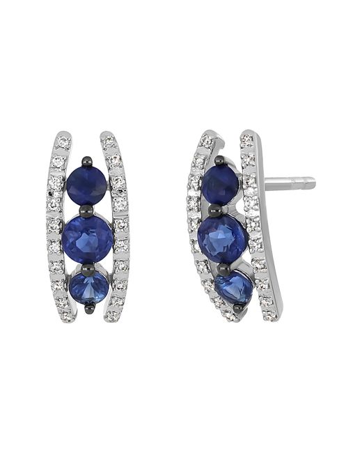 Bony Levy Blue El Mar Sapphire & Diamond Stud Earrings