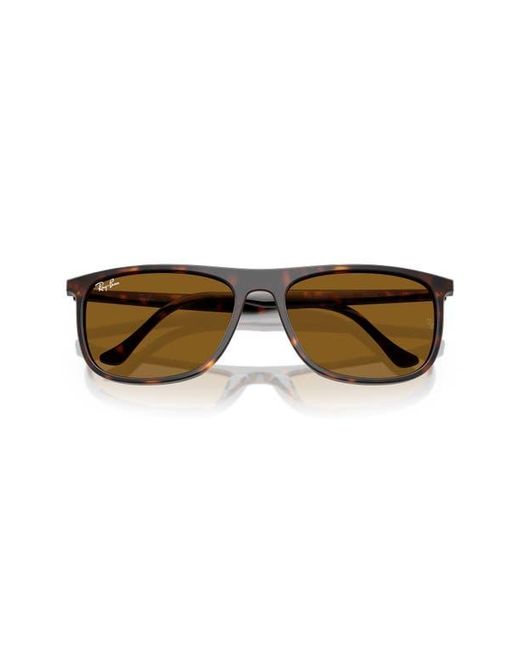 Ray-Ban Brown 58Mm Rectangular Sunglasses for men