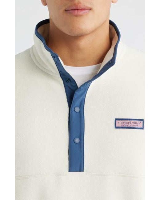 Vineyard Vines White Harbor Fleece Snap Placket Pullover for men