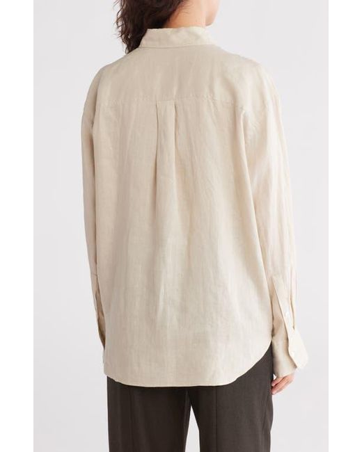 Theory Natural Relaxed Fit Linen Button-Up Shirt