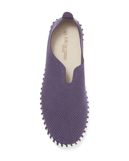 Ilse Jacobsen Purple Tulip Perforated Sneaker