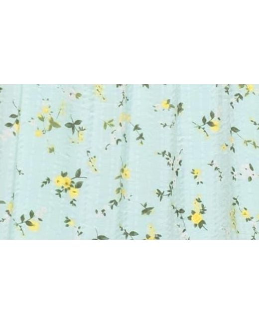 AUGUST SKY Blue Floral Tie Strap Sundress