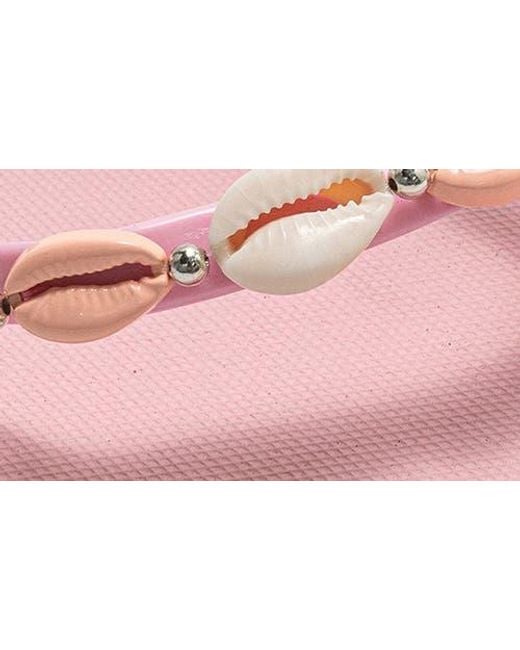 Bebe Pink Seashell Flip Flop