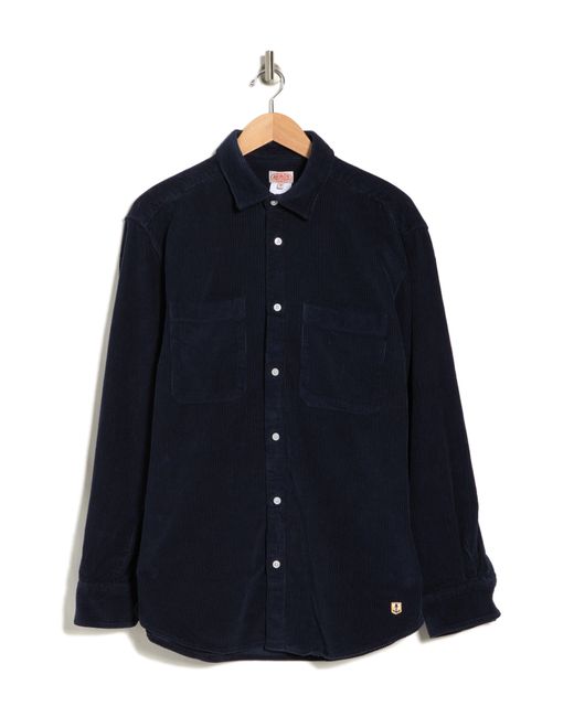 Armor Lux Blue Cotton Corduroy Button-up Shirt for men