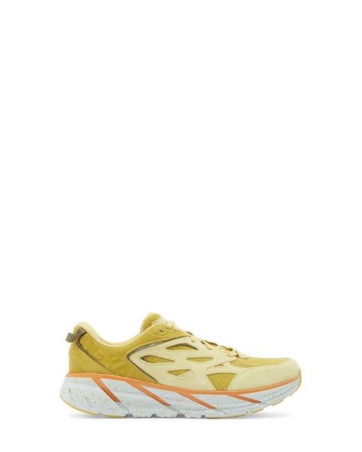Hoka One One Yellow Gender Inclusive Clifton L Suede Sneaker