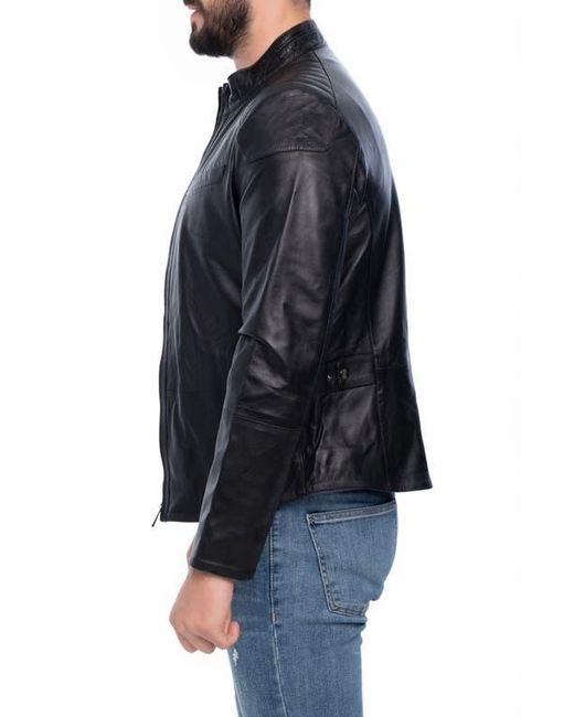 VELLAPAIS Black Lanier Leather Jacket for men
