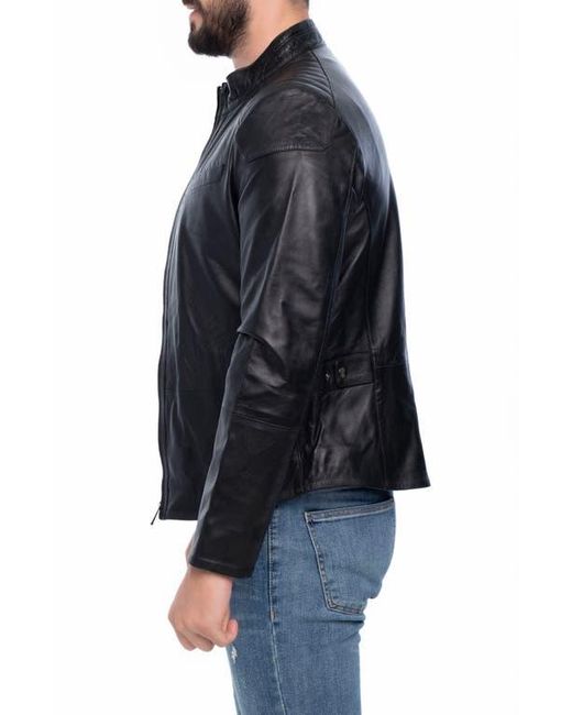 VELLAPAIS Black Lanier Leather Jacket for men