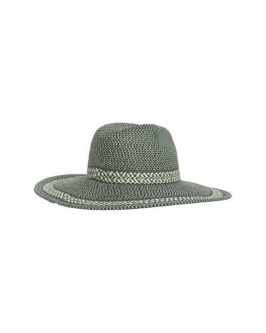 Nine West Green Mixed Texture Fedora Hat