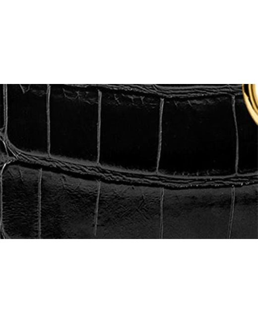 JW PEI Black Grace Croc Embossed Crossbody Bag
