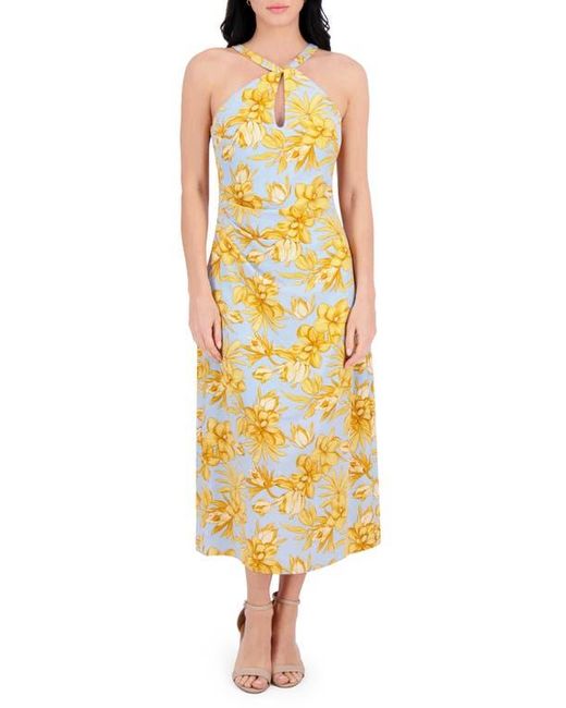 Siena Jewelry Women's Yellow Keyhole Midi Halter Dress -  www.rajagirimanappuram.com