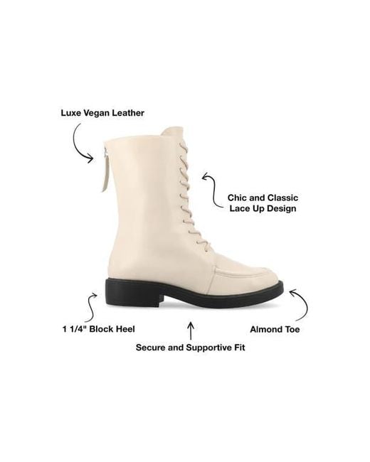 Journee Collection White Nikks Combat Boot
